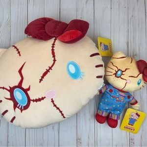 SOLD OUT NWT Hello Kitty Chucky Pillow & Plush bundle